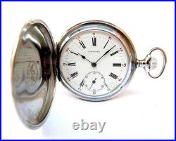 Pocket Watch LONGINES Hunter Cal 18.50 Case Steel 51mm Circa 1920 Working