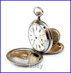 Pocket Watch LONGINES Hunter Cal 18.50 Case Steel 51mm Circa 1920 Working