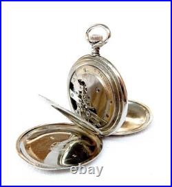 Pocket Watch LONGINES Hunter Cal 18.50 Case Steel 51mm Circa 1920 Working