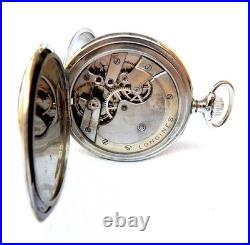 Pocket Watch LONGINES Hunter Cal 18.50 Case Steel 51mm Circa 1920 Working