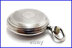 Pocket Watch LONGINES Hunter Dial Porcelain Case Silver 50mm 1910c Needs Review