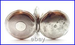 Pocket Watch LONGINES Hunter Dial Porcelain Case Silver 50mm 1910c Needs Review