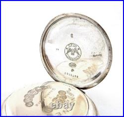 Pocket Watch LONGINES Hunter Dial Porcelain Case Silver 50mm Circa 1920 Working