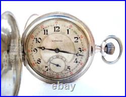 Pocket Watch LONGINES Hunter Grand Prix Cal 18.26 Case Silver 48mm Working