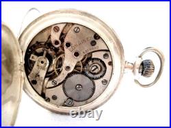 Pocket Watch LONGINES Hunter Grand Prix Cal 18.26 Case Silver 48mm Working