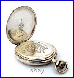 Pocket Watch LONGINES Hunter Grands Prix Cal 18.80 Case Silver 48mm Working 1915