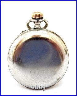 Pocket Watch LONGINES Open Face Cal 20.52 Case Steel Huge 55mm 1905c Working