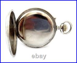 Pocket Watch LONGINES Open Face Cal 20.52 Case Steel Huge 55mm 1905c Working