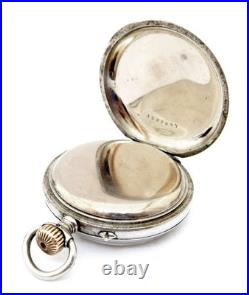 Pocket Watch LONGINES Open Face Cal 20.52 Case Steel Huge 55mm 1905c Working