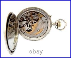 Pocket Watch LONGINES Open Face Cal 20.52 Case Steel Huge 55mm 1905c Working