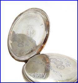 Pocket Watch LONGUEVE Hunter Hand Winding Circa 1910 Case Silver 50mm Working