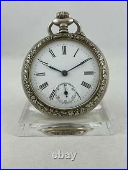 Pocket Watch Langendorf Watch Co. Hand Wound With Decorated Case, Works