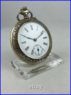 Pocket Watch Langendorf Watch Co. Hand Wound With Decorated Case, Works