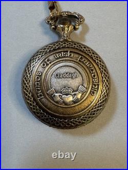 Pocket Watch Men's Celtic Irish Claddagh Pocket Watch Made In Ireland Authentic