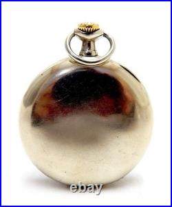 Pocket Watch OMEGA Open Face Dial Porcelain Circa 1915 Case Steel 51mm Working