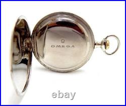 Pocket Watch OMEGA Open Face Dial Porcelain Circa 1915 Case Steel 51mm Working