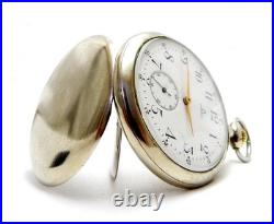 Pocket Watch OMEGA Open Face Dial Porcelain Circa 1915 Case Steel 51mm Working