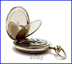 Pocket Watch OMEGA Open Face Dial Porcelain Circa 1915 Case Steel 51mm Working