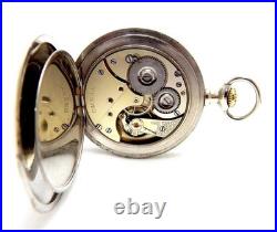 Pocket Watch OMEGA Open Face Dial Porcelain Circa 1915 Case Steel 51mm Working