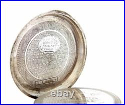 Pocket Watch STEMMWINDER Hunter 15 Jewels Dial Porcelain Case Silver Working