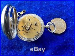 Pocket Watch Waltham Year 1883 Size 18 Solid Silver English Case Serviced Runs