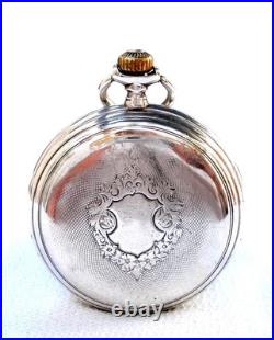 Pocket Watch ZENITH Hunter Grand Prix Paris Case Silver 53mm Circa 1905 Working