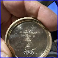 Pocket watch Illinois 21 Jewel bunn special case model 28, 161 movement runs and