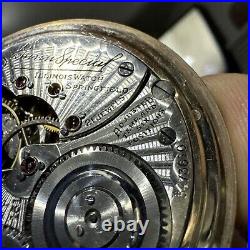 Pocket watch Illinois 21 Jewel bunn special case model 28, 161 movement runs and