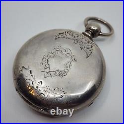 Post Civil War 1869 Waltham Coin Silver PS bartlett Key Wind Hunter Case Pocket