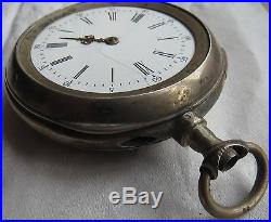Quarter Repeater Pocket Watch Open Face Silver Case 56,5 mm. In diameter
