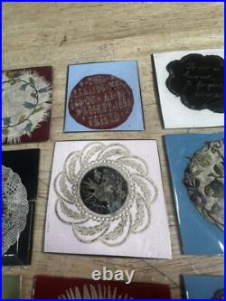 RARE Antique Lot Of 12 Personalized Decorative Pocket Watch Case Papers