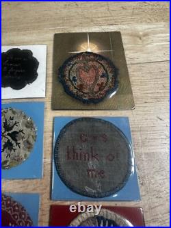 RARE Antique Lot Of 12 Personalized Decorative Pocket Watch Case Papers