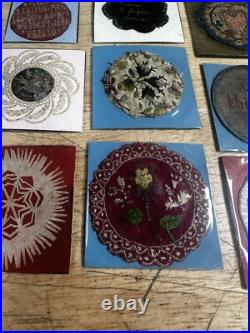 RARE Antique Lot Of 12 Personalized Decorative Pocket Watch Case Papers