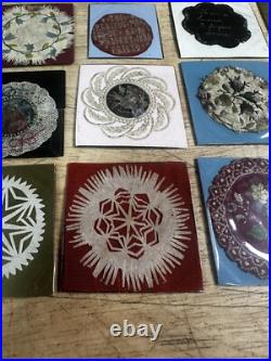 RARE Antique Lot Of 12 Personalized Decorative Pocket Watch Case Papers