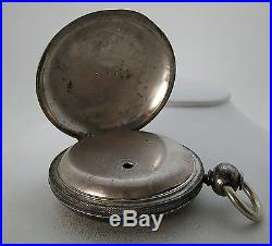 RARE Orig 1863 Civil War Key Wind Waltham Coin Silver Hunting Case Pocket Watch