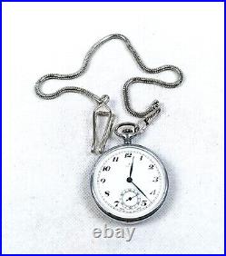 RARE TELL POCKET WATCH INCABLOCK SWISS MADE SILVER CASE 1950s MANUAL WINDING