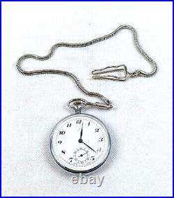 RARE TELL POCKET WATCH INCABLOCK SWISS MADE SILVER CASE 1950s MANUAL WINDING