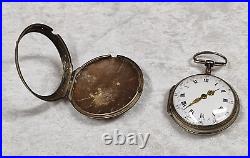 RARE VERGE FUSEE POCKET WATCH WITH TORTOISE DOUBLE CASE from 1740