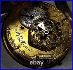 RARE VERGE FUSEE POCKET WATCH WITH TORTOISE DOUBLE CASE from 1740
