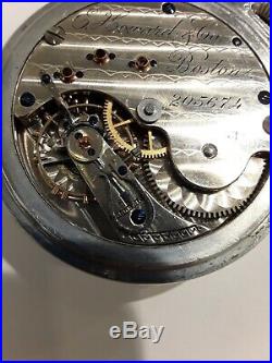 REDUCED! 1885 E. Howard Vll N Size Pocket Watch in Stunning Case/Train on Back