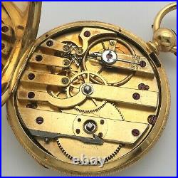 REPAIR Swiss Montandon Key Wind 15J Pocket Watch 18k Solid Gold Hunter Case