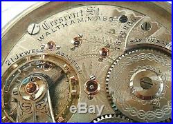 Railroad 1900 Waltham Crescent St. 21J 18S Fahys Silver O/F Case Pocket Watch