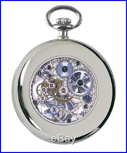 Rapport Oxford Mechanical Skeleton Moon Phase Pocket Watch Silver-tone case