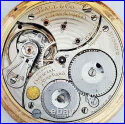 Rare 14k Gold Case Ball Watch Co. 17j Official Railroad Standard Pocket Watch