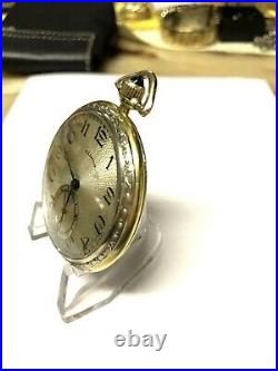 Rare 1922 Illinois Pocket Watch, 18k 2 Tone Hinged Gold Filled Case, Serviced, Fine