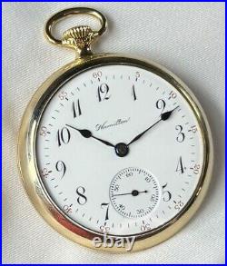 Rare 1929 Hamilton Grade 974 Special Mod 2 16s 17j Pocket Watch Fahy 10K GF Case