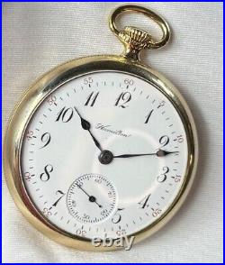 Rare 1929 Hamilton Grade 974 Special Mod 2 16s 17j Pocket Watch Fahy 10K GF Case