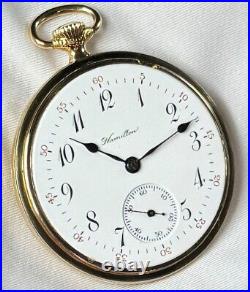 Rare 1929 Hamilton Grade 974 Special Mod 2 16s 17j Pocket Watch Fahy 10K GF Case