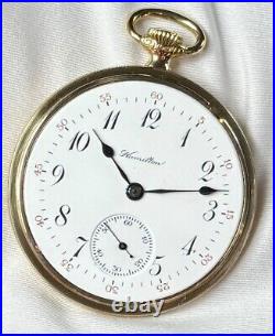 Rare 1929 Hamilton Grade 974 Special Mod 2 16s 17j Pocket Watch Fahy 10K GF Case