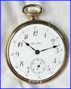 Rare 1929 Hamilton Grade 974 Special Mod 2 16s 17j Pocket Watch Fahy 10K GF Case